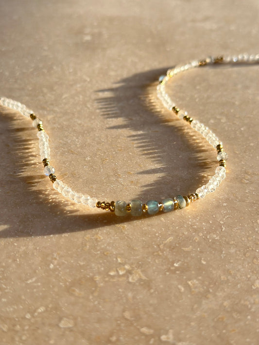 Cristal de roche & Labradorite – Clarté et protection