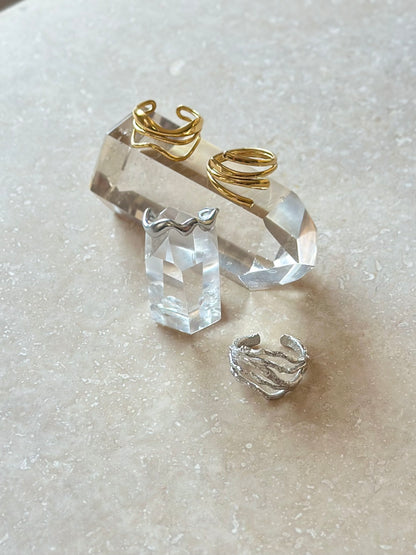 Bague ajustable Acier inox doré