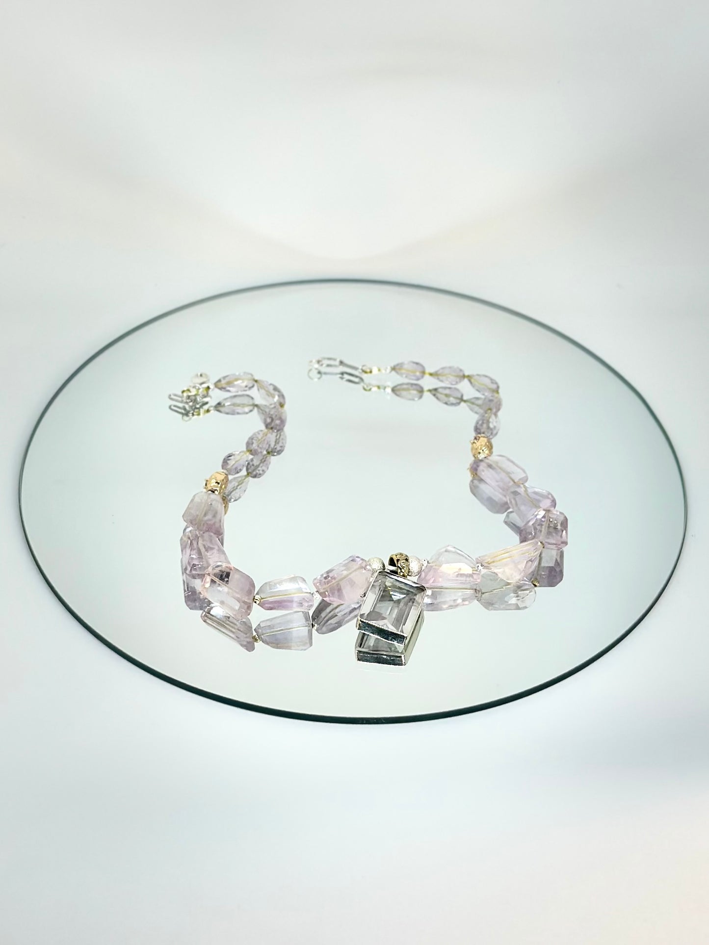 Collier Amethyste rose translucide
