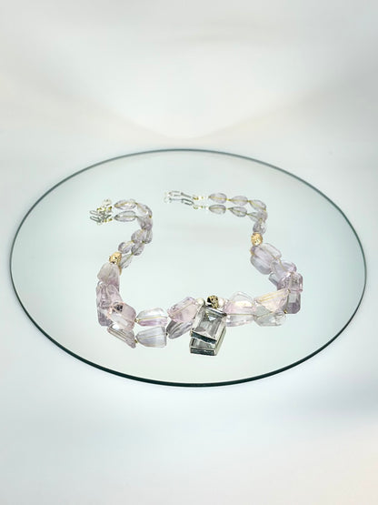 Collier Amethyste rose translucide