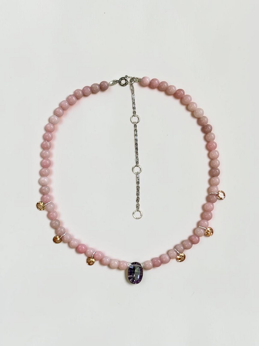 Collana Opale rosa & Cristallo — La tenerezza allo stato puro