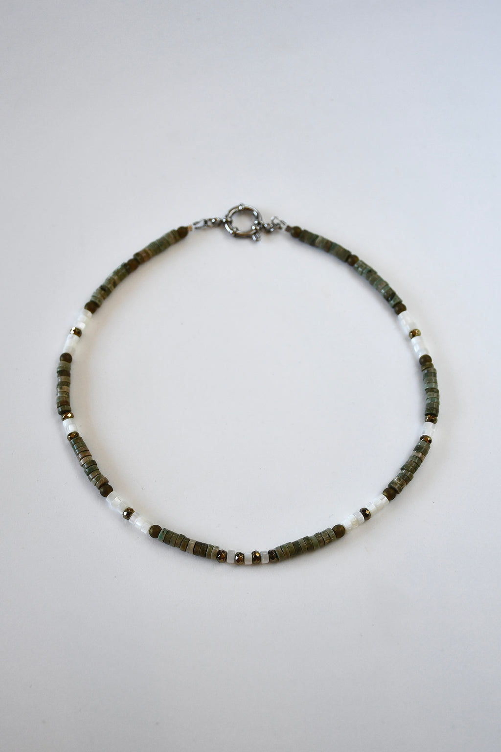Collier Jaspe, Nacre & Pyrite