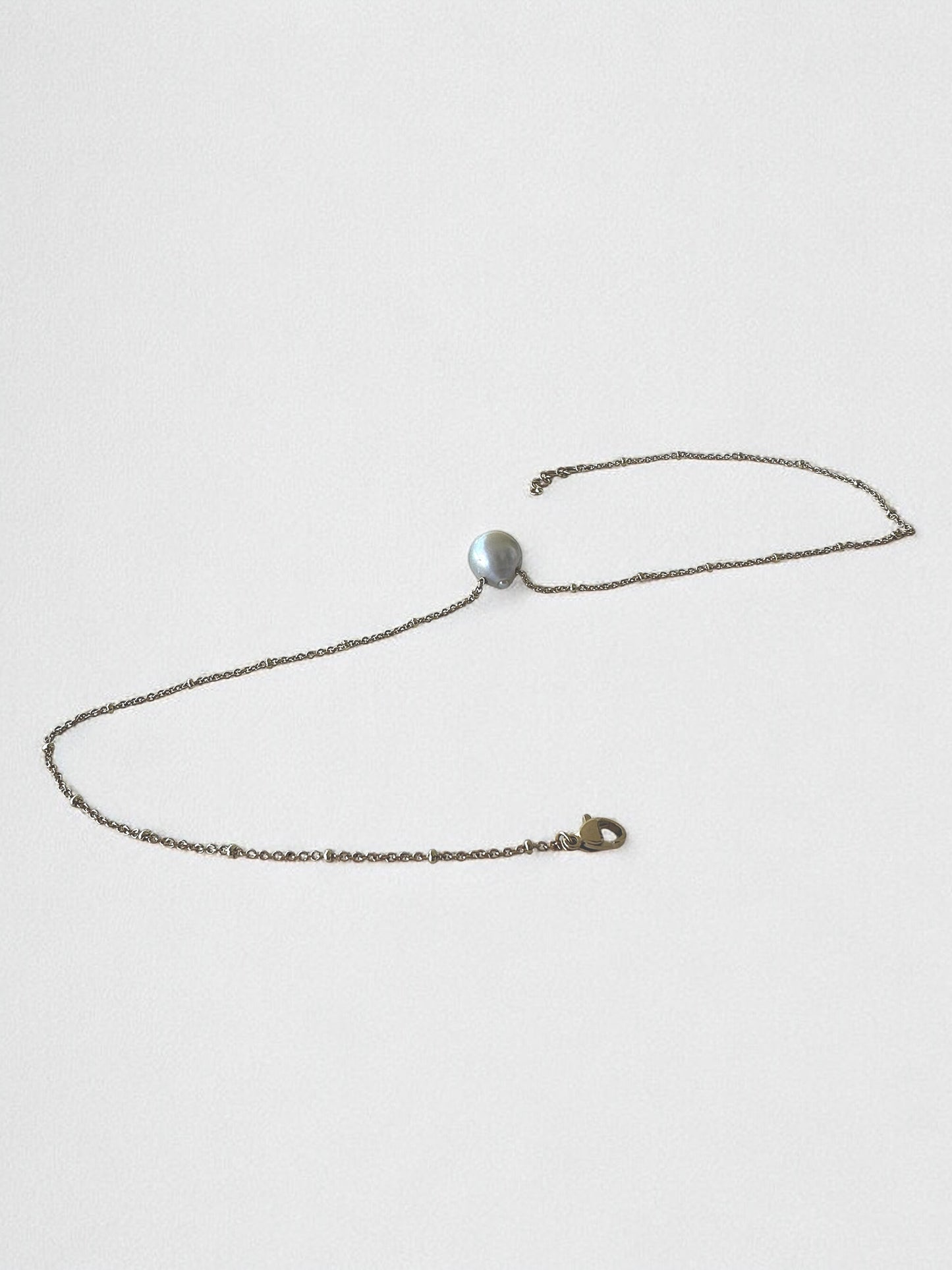 Collier perle de Tahiti sur acier doré