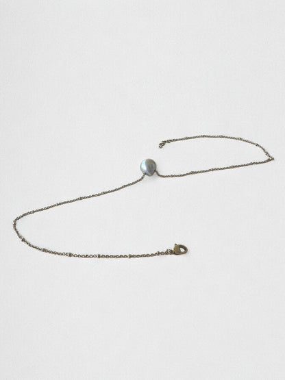 Collier perle de Tahiti sur acier doré