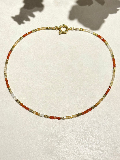 Collier Citrine & Agathe rouge