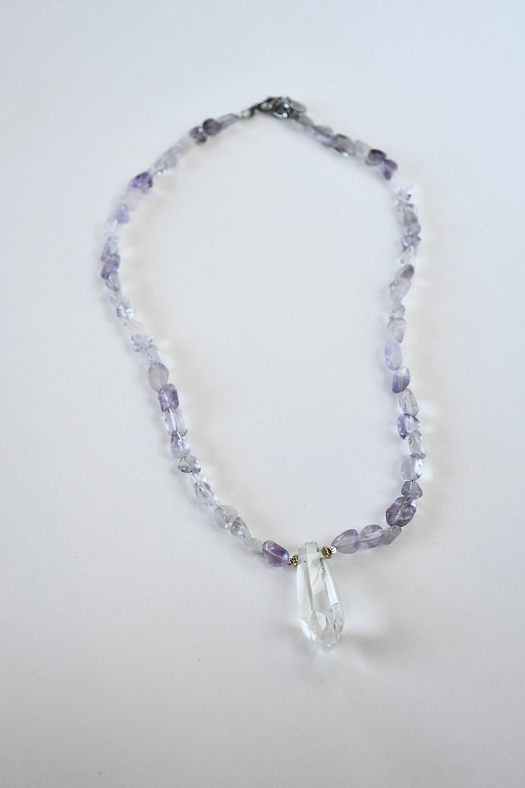 Collier Améthyste & Cristal de roche — La Clarté Intérieure