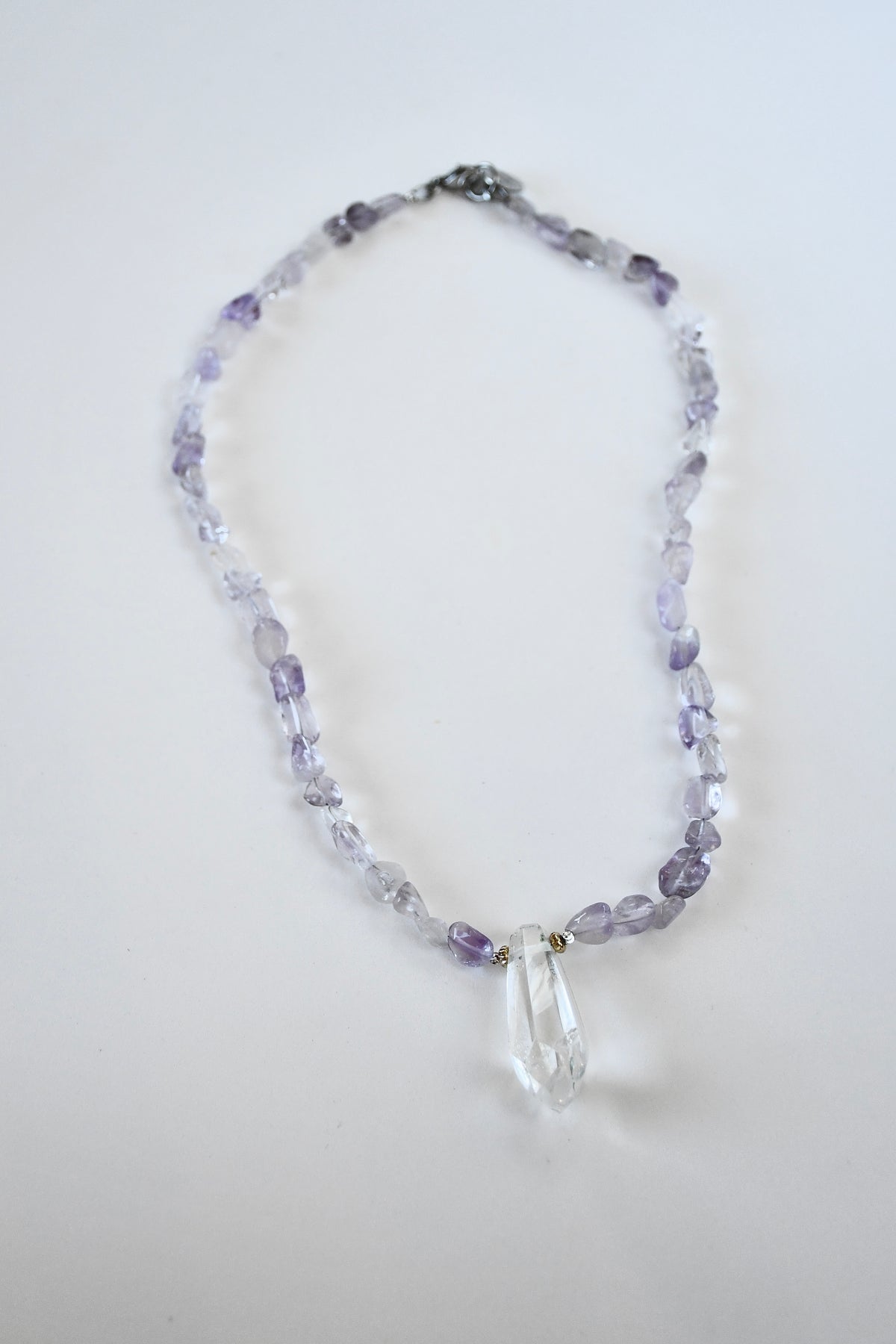 Collier Améthyste & Cristal de roche — La Clarté Intérieure