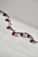 Collier Keishi & Grenat sur soie