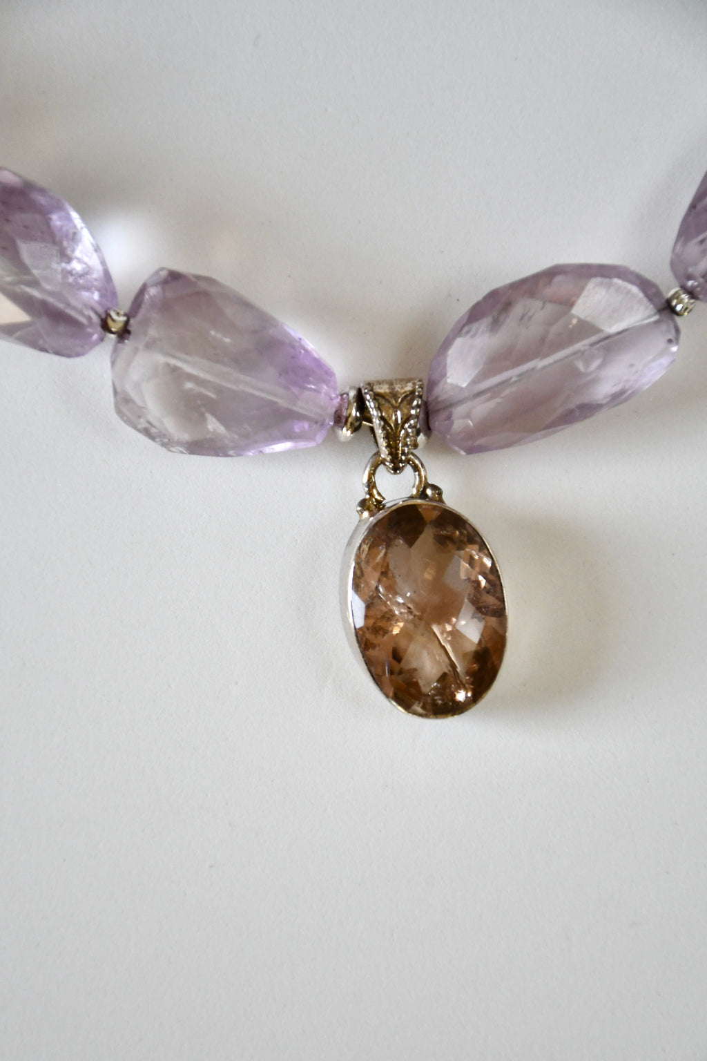 #158 Collana Ametrino, Ametista & Quarzo rosa