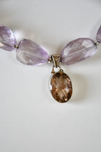 #158 Collana Ametrino, Ametista & Quarzo rosa