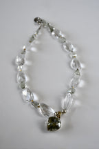 Collier iconique améthyste verte & Cristal de roche