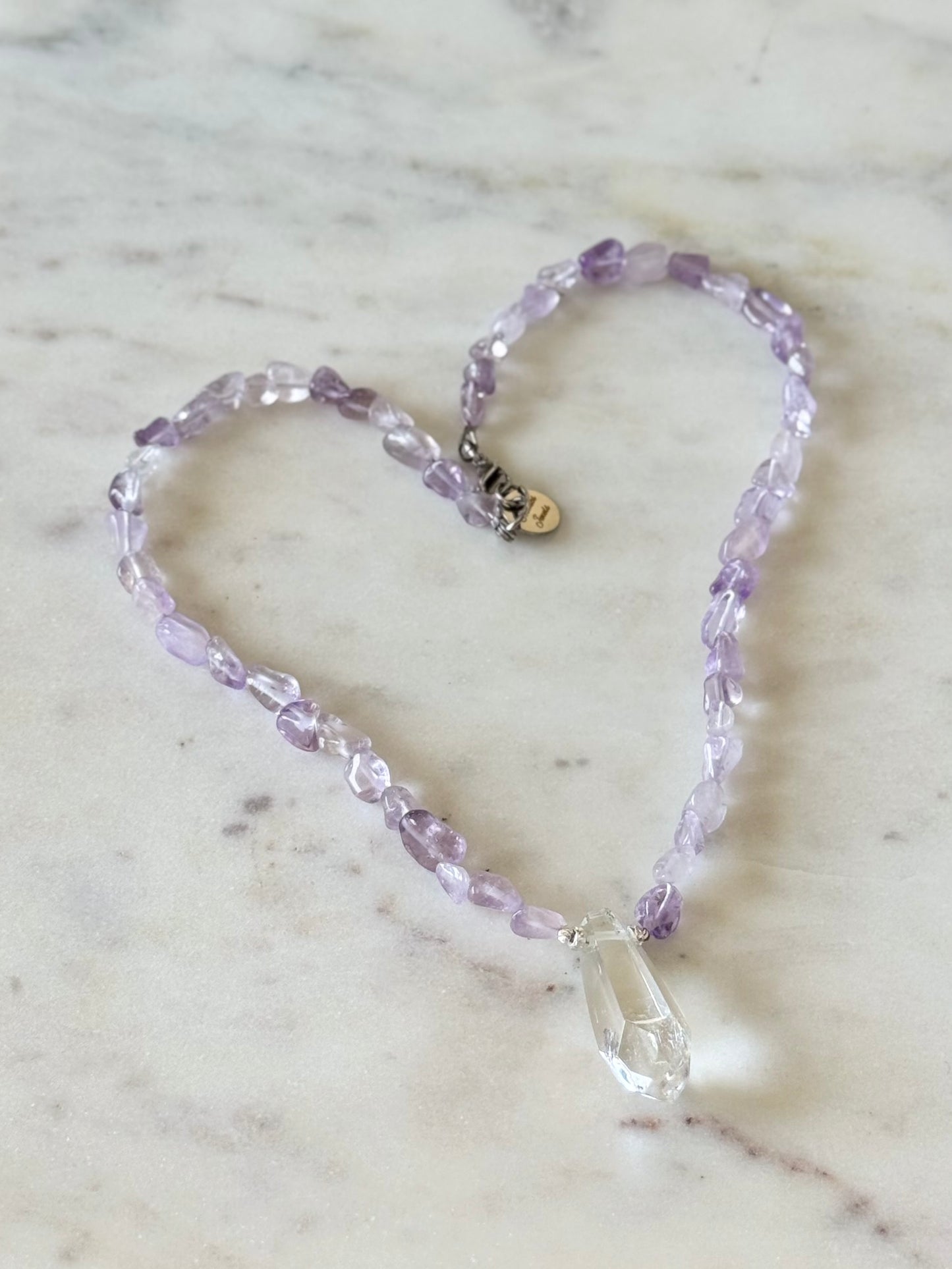 Collier Améthyste & Cristal de roche — La Clarté Intérieure