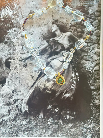 Collier Chrysocolle, Grenat, Cristal de roche, Agathe