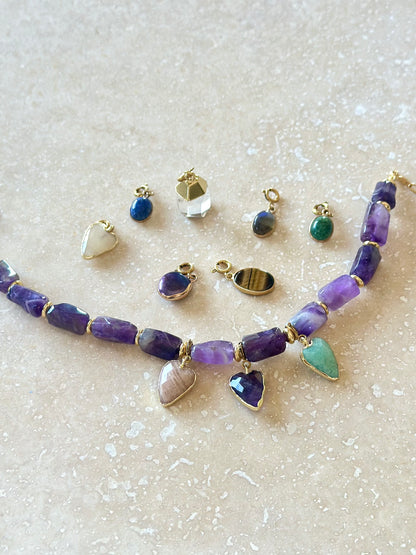 Pendentifs cœur en pierres naturelles