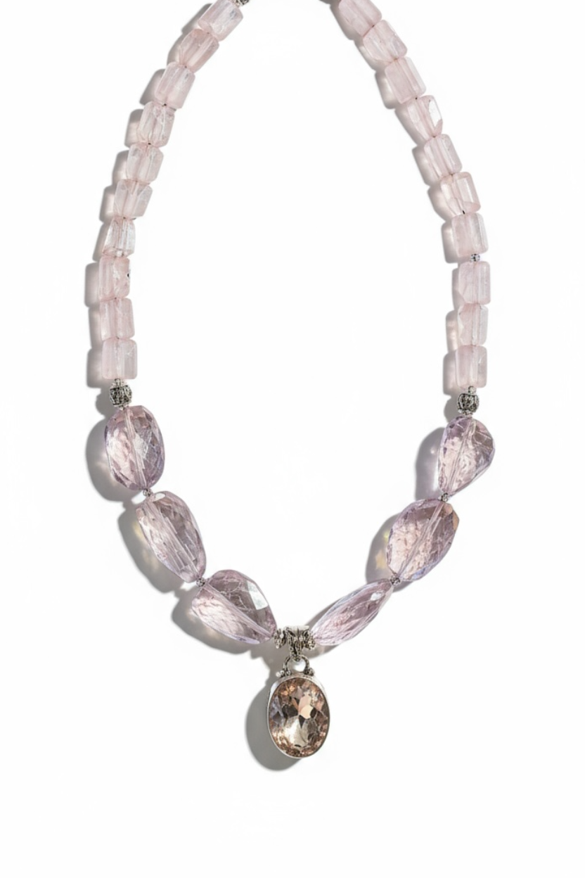 Collier Ametrine, Améthyste & Quartz rose