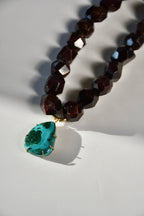 Collier iconique Grenat & Chrysocolle/Malachite