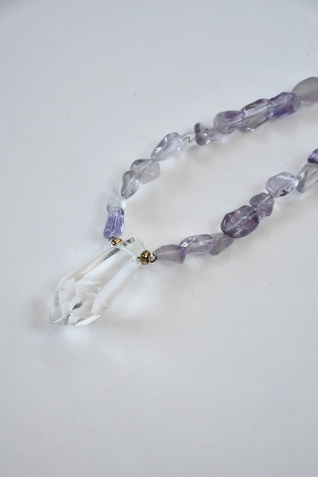 Collier Améthyste & Cristal de roche — La Clarté Intérieure