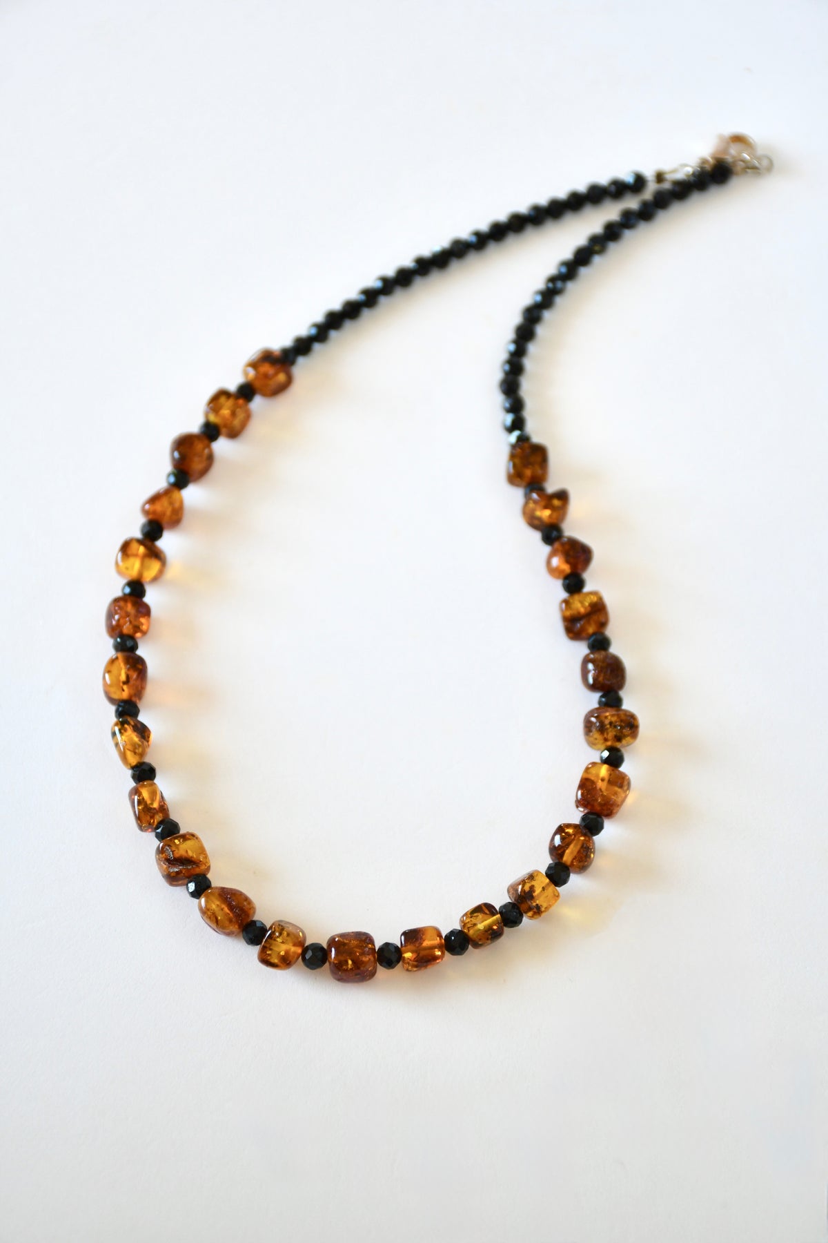 Collier Tourmaline noire & Ambre