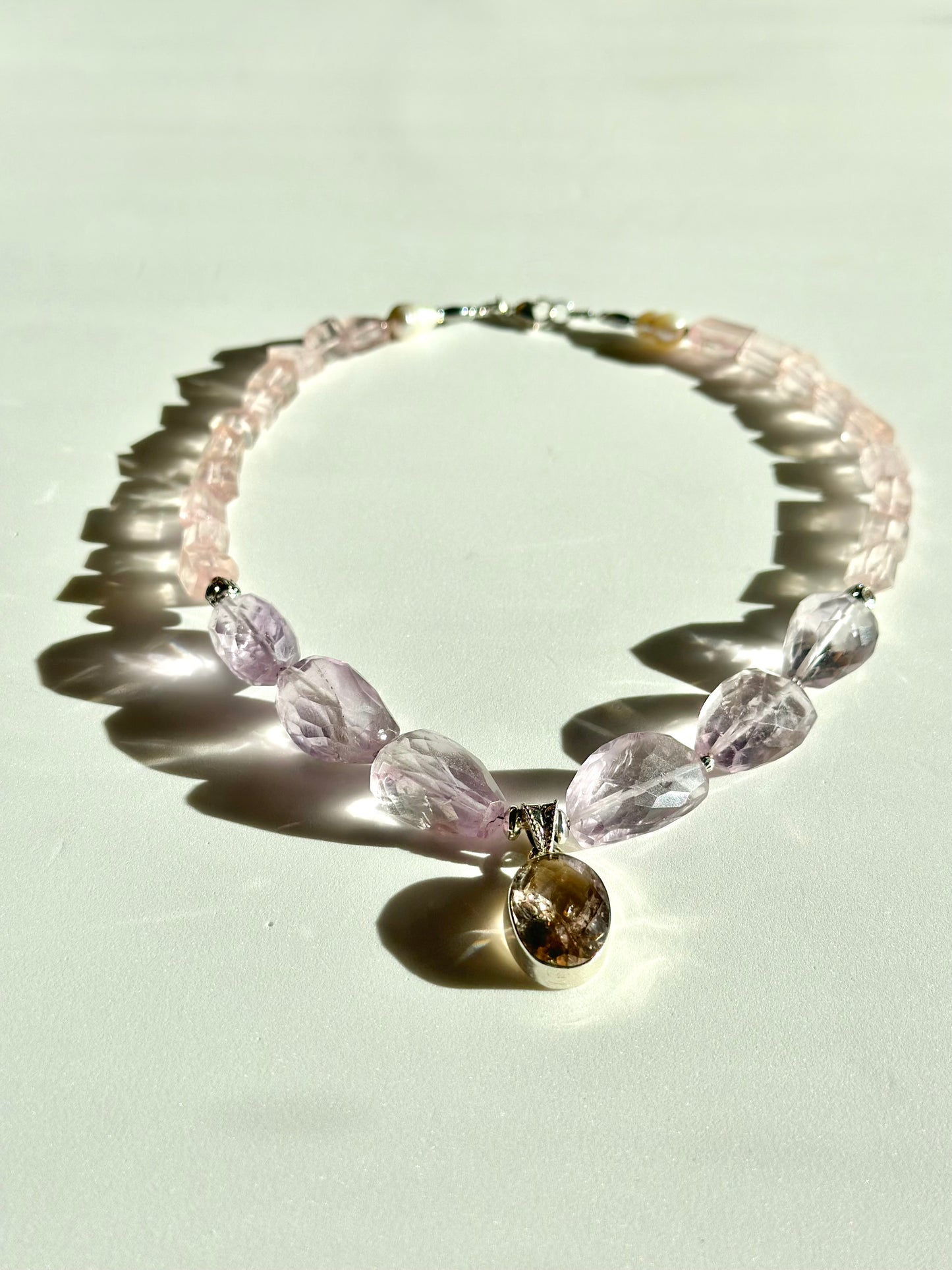 Collier Ametrine, Améthyste & Quartz rose