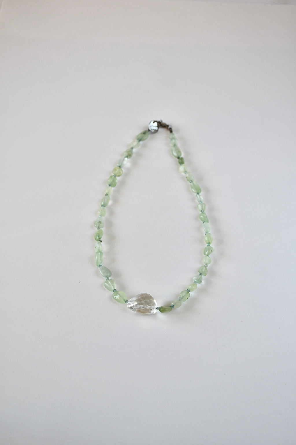 Collana Prehnite & Cristallo di rocca — La chiarezza del cuore