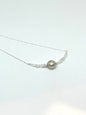 #60 Collier diamant d’Herkimer & perle de Tahiti – Clarté cristalline et profondeur