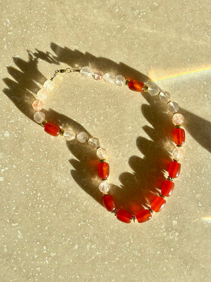 Collier Cristal & Cornaline