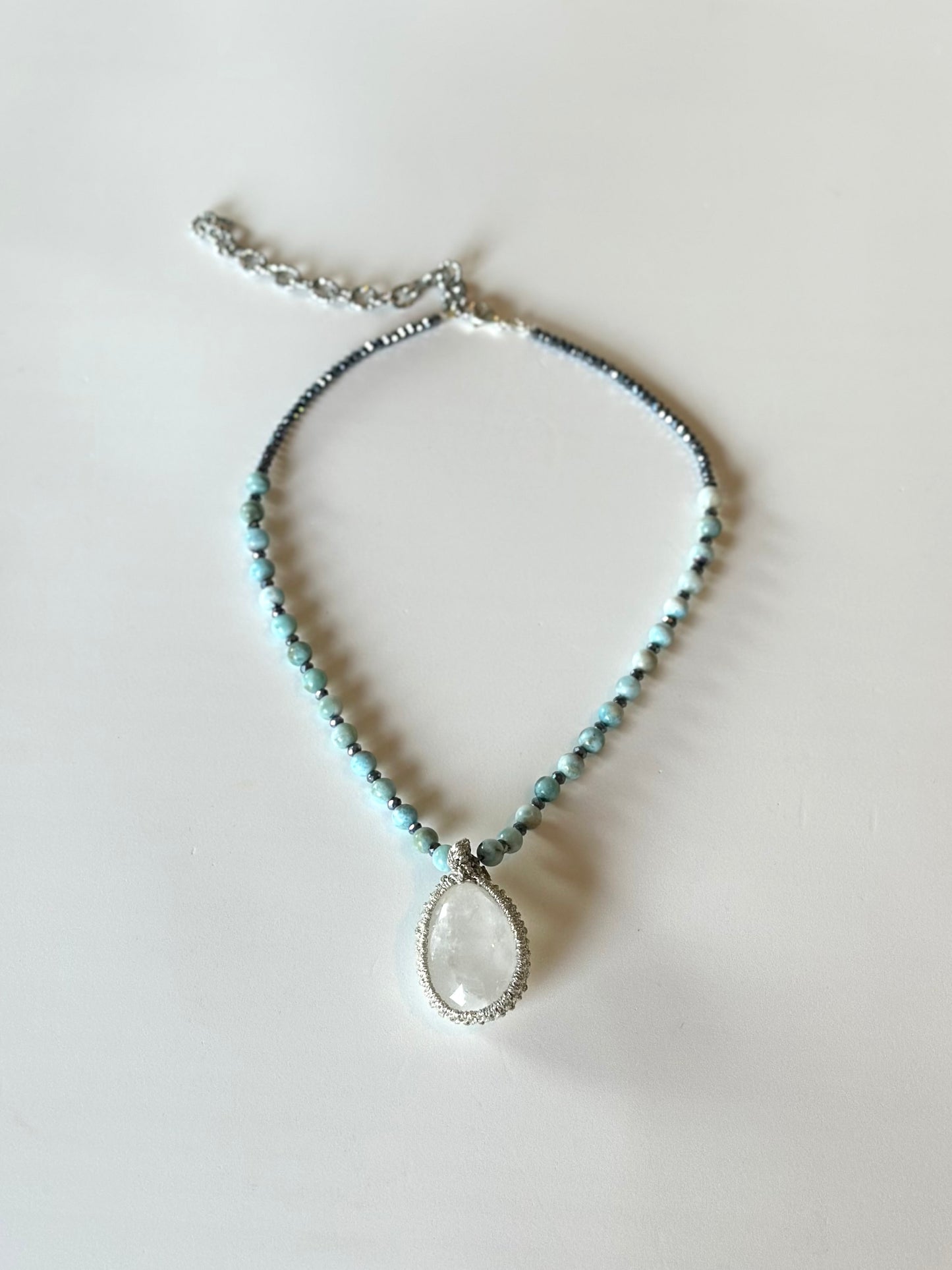 Collier Larimar, Quartz & Terraherz