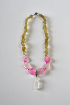Collier Apatite jaune & Calcedoine — La douceur qui avance