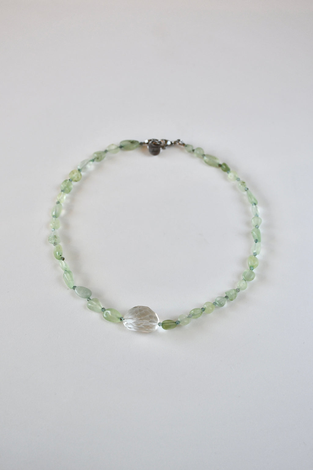 Collana Prehnite & Cristallo di rocca — La chiarezza del cuore