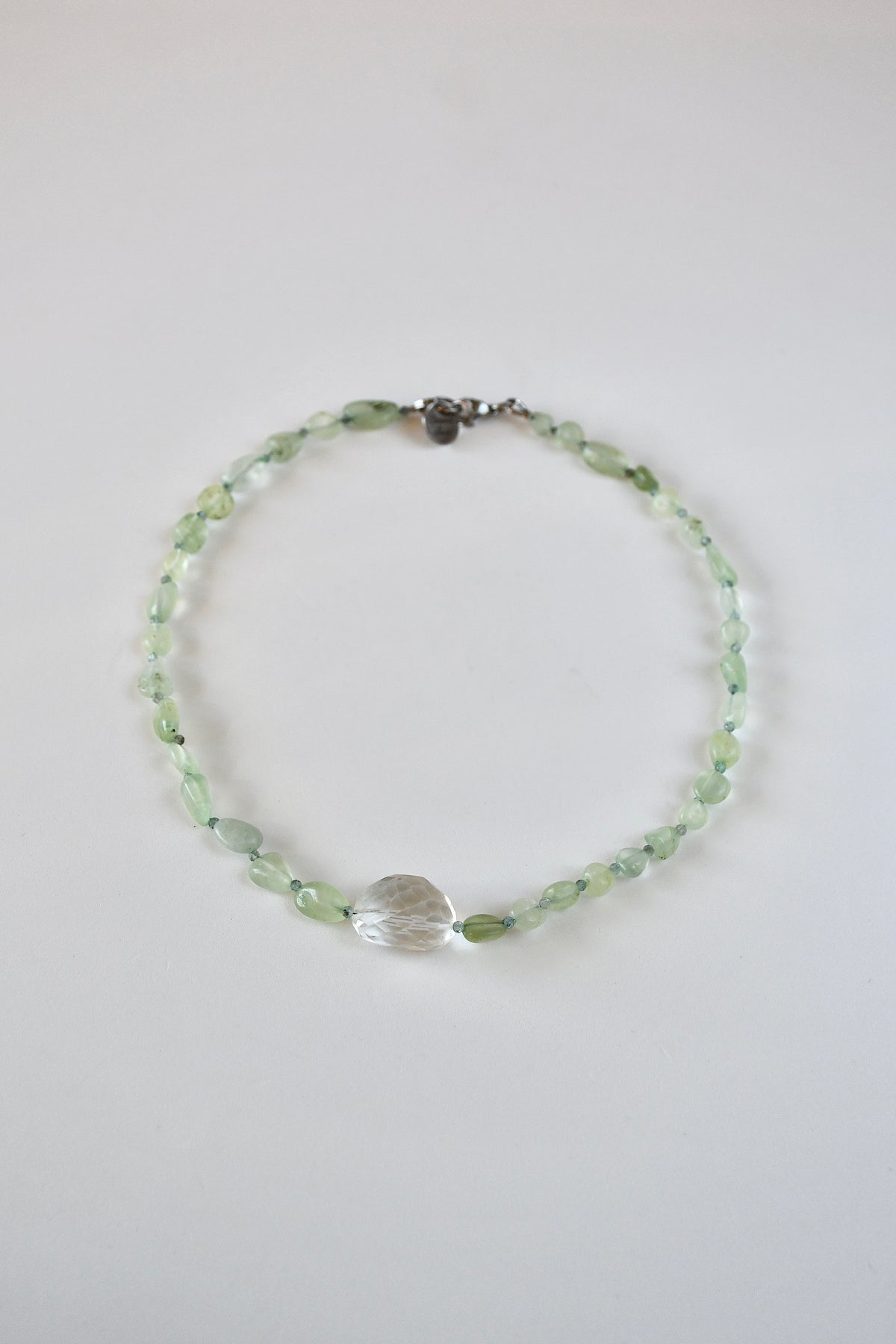 Collana Prehnite & Cristallo di rocca — La chiarezza del cuore