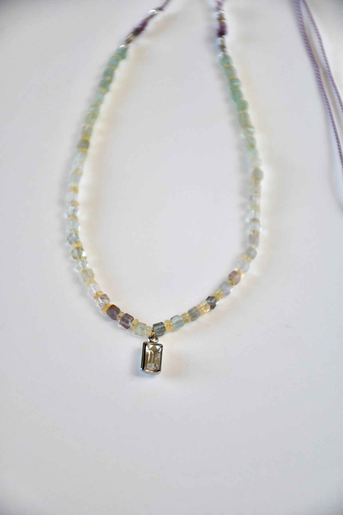 Collier Opale de feu & Fluorite