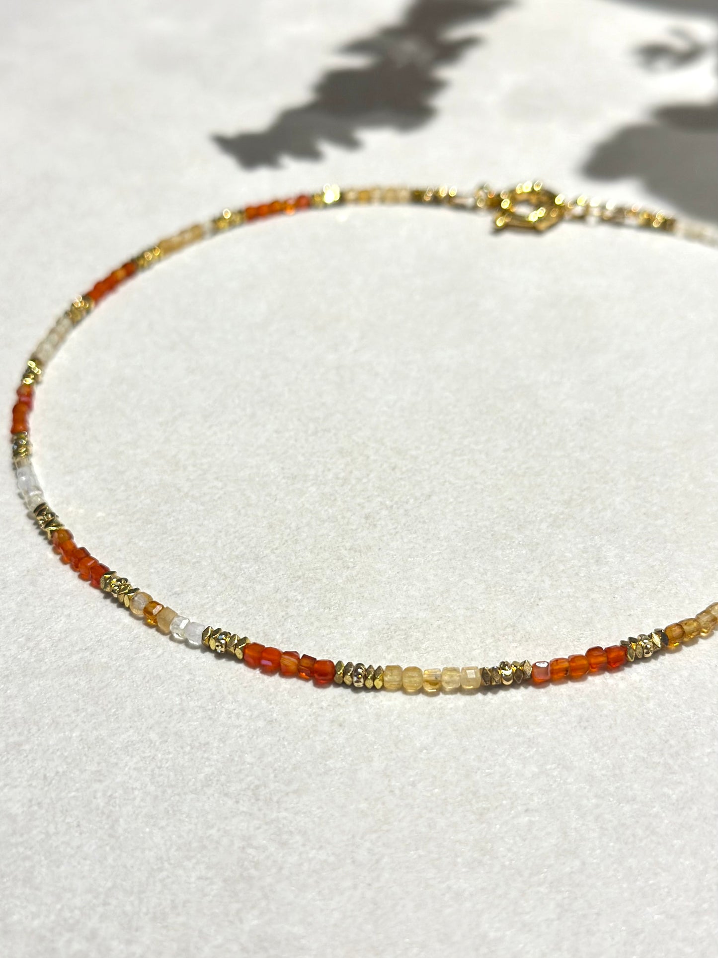Collier Citrine & Agathe rouge