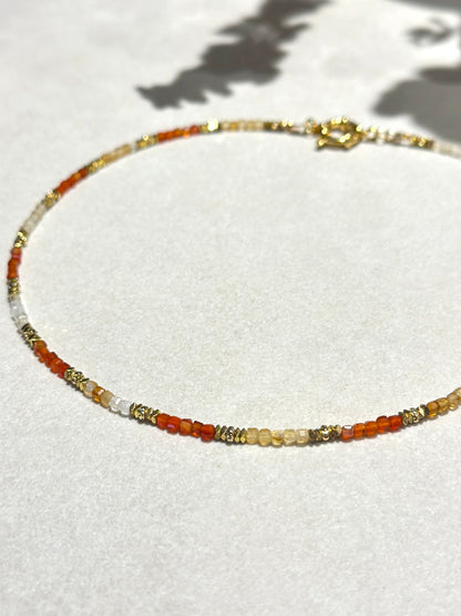 Collier Citrine & Agathe rouge