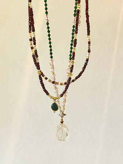 Collier Grenat & Hématite