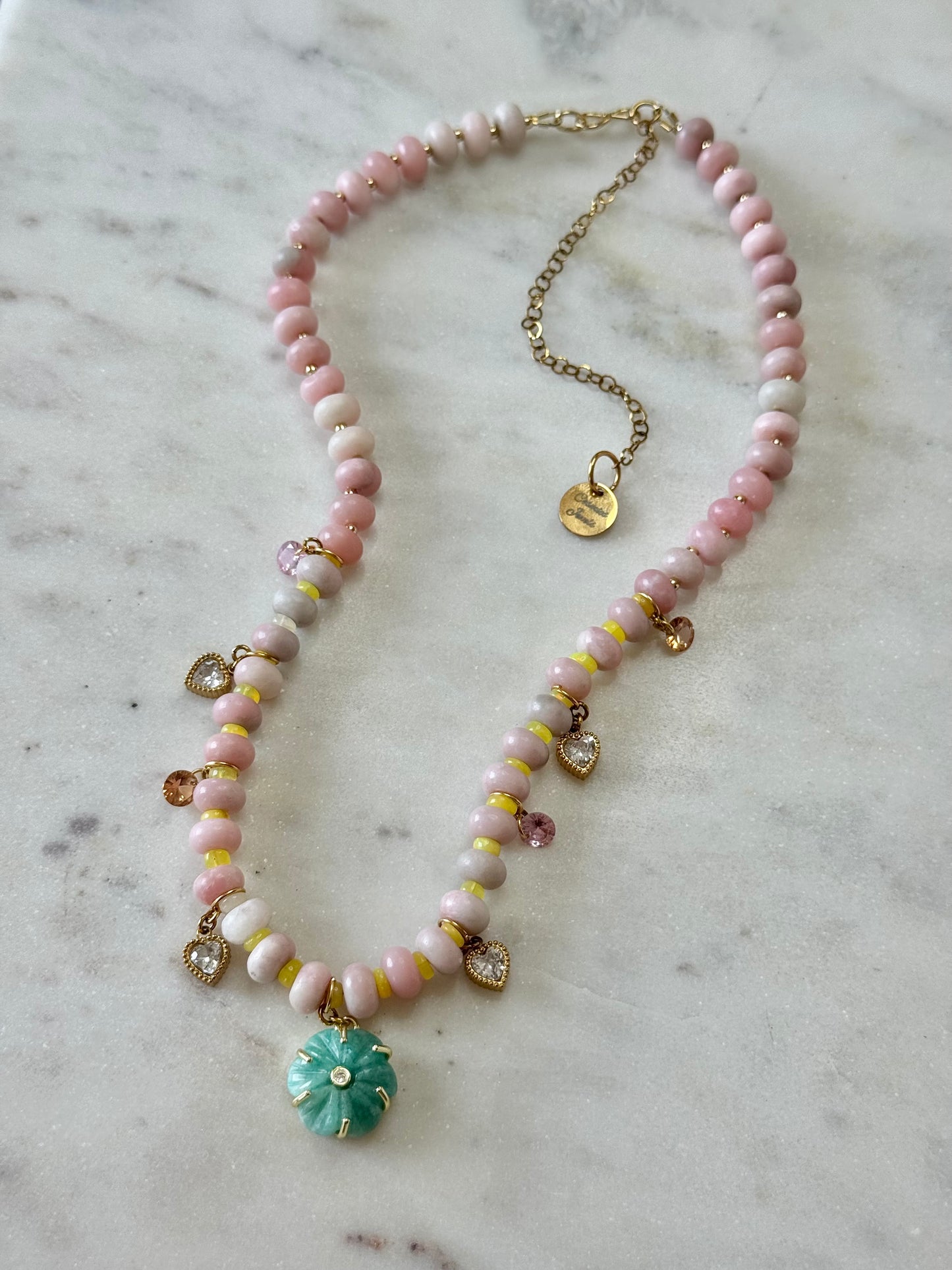 Collier Charms Opale & Amazonite  — Les trois grâces de l’âme féminine