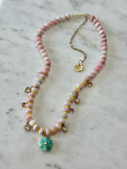Collier Charms Opale & Amazonite  — Les trois grâces de l’âme féminine