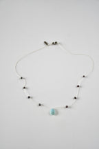 Collier Larimar & Perles d’eau douce