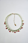 Collier Charms Jade & breloques cerises