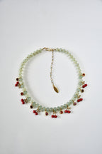 Collier Charms Jade & breloques cerises