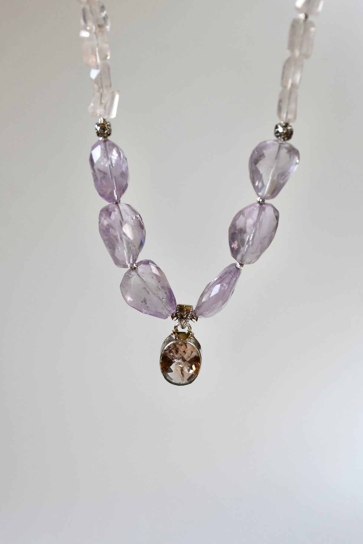 #158 Collana Ametrino, Ametista & Quarzo rosa