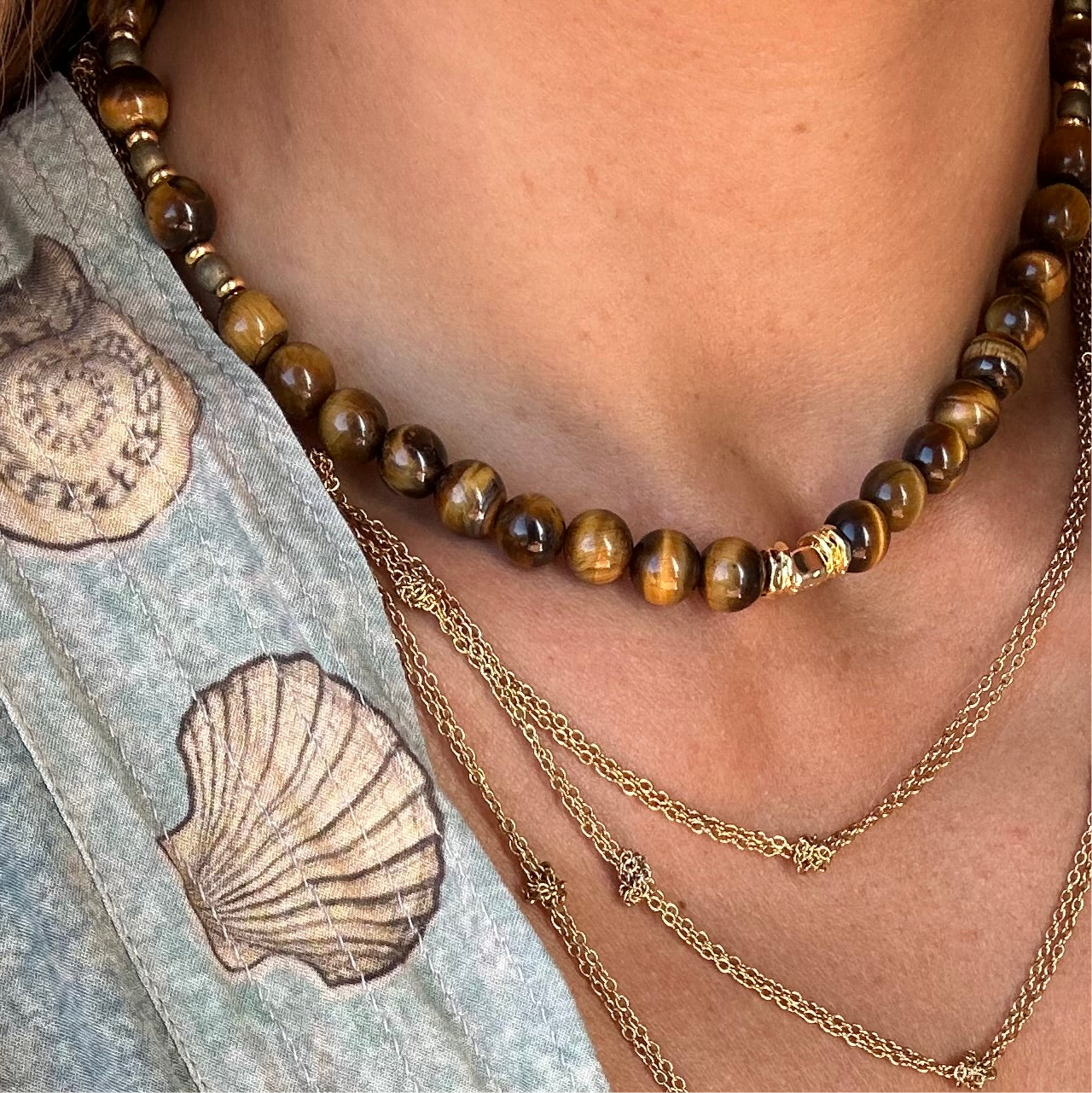 Collier Œil de Tigre et Hématite