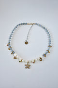 Collier Charms, Sélénite & Angelite   — Le souffle du ciel