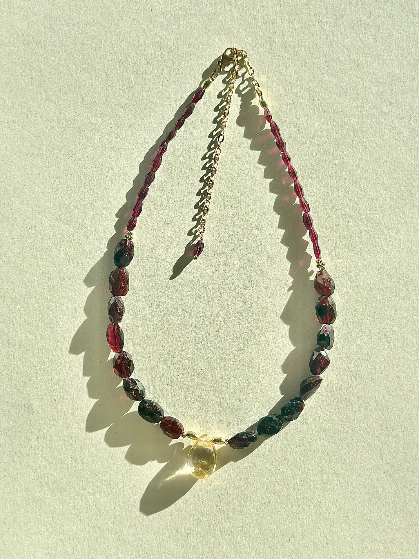 #165 Collier Grenat & Citrine