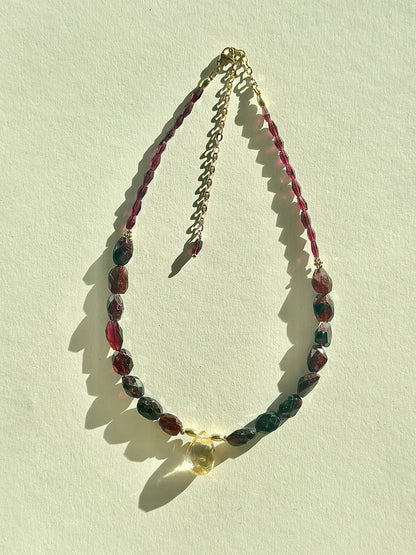 #165 Collier Grenat & Citrine
