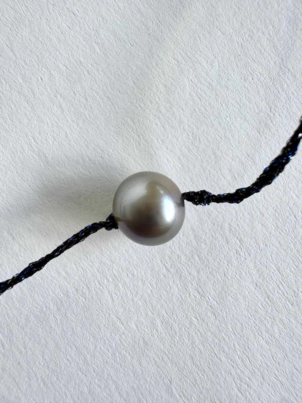 Collier perle de Tahiti sur soie