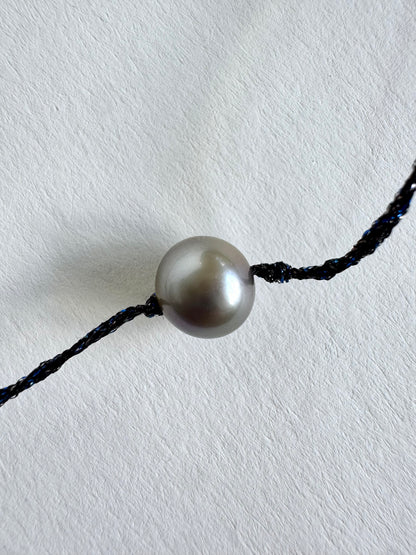 Collier perle de Tahiti sur soie