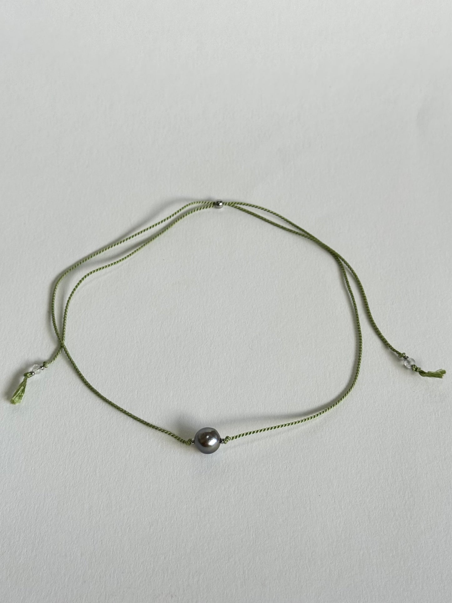 Collier perle de Tahiti sur soie