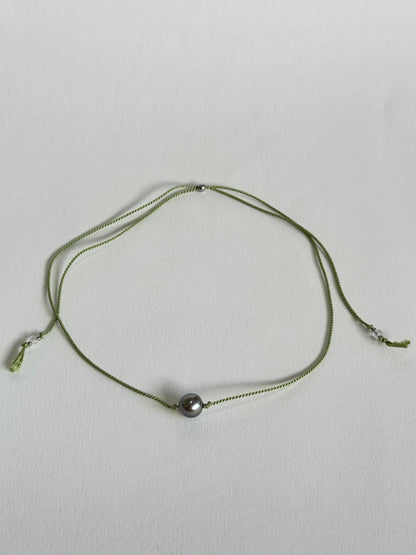 Collier perle de Tahiti sur soie