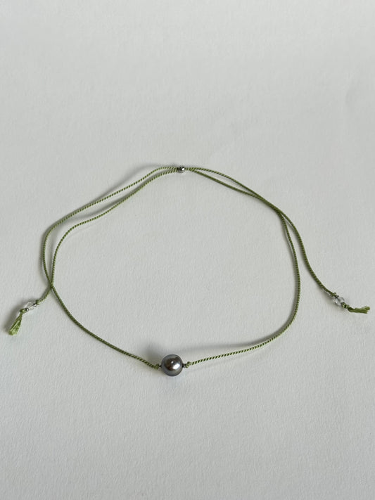 Collier perle de Tahiti sur soie