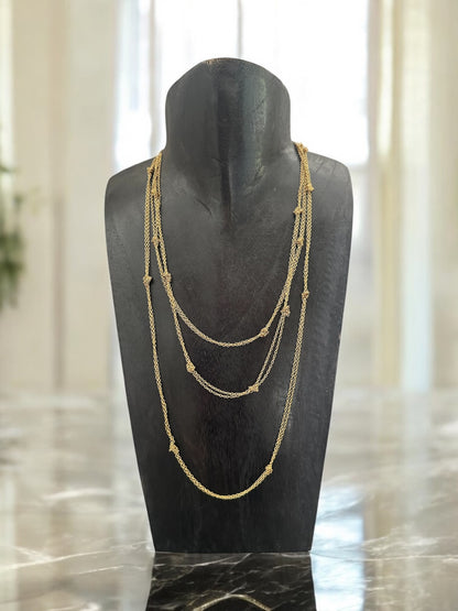Collier 3 rangs Acier doré